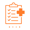 clipboard with medical checklist and check marks indicating approval for two tasks